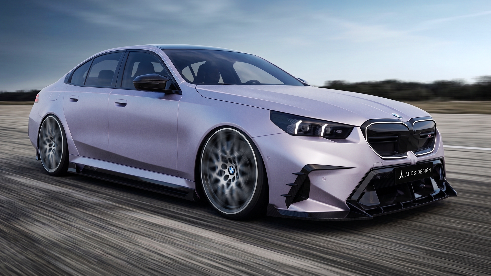 Aros Design carbon fiber aerodynamic program on the BMW G90 M5
