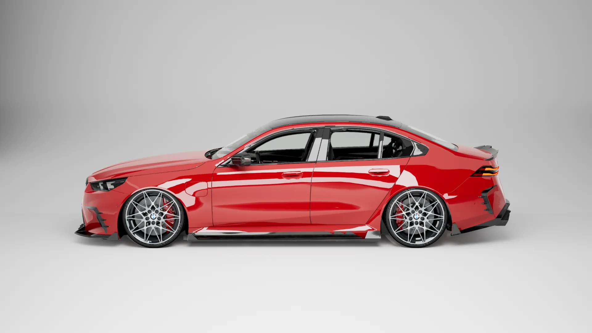 360-degree view of the Aros Design BMW G90 M5 carbon fiber bodykit — drag to rotate