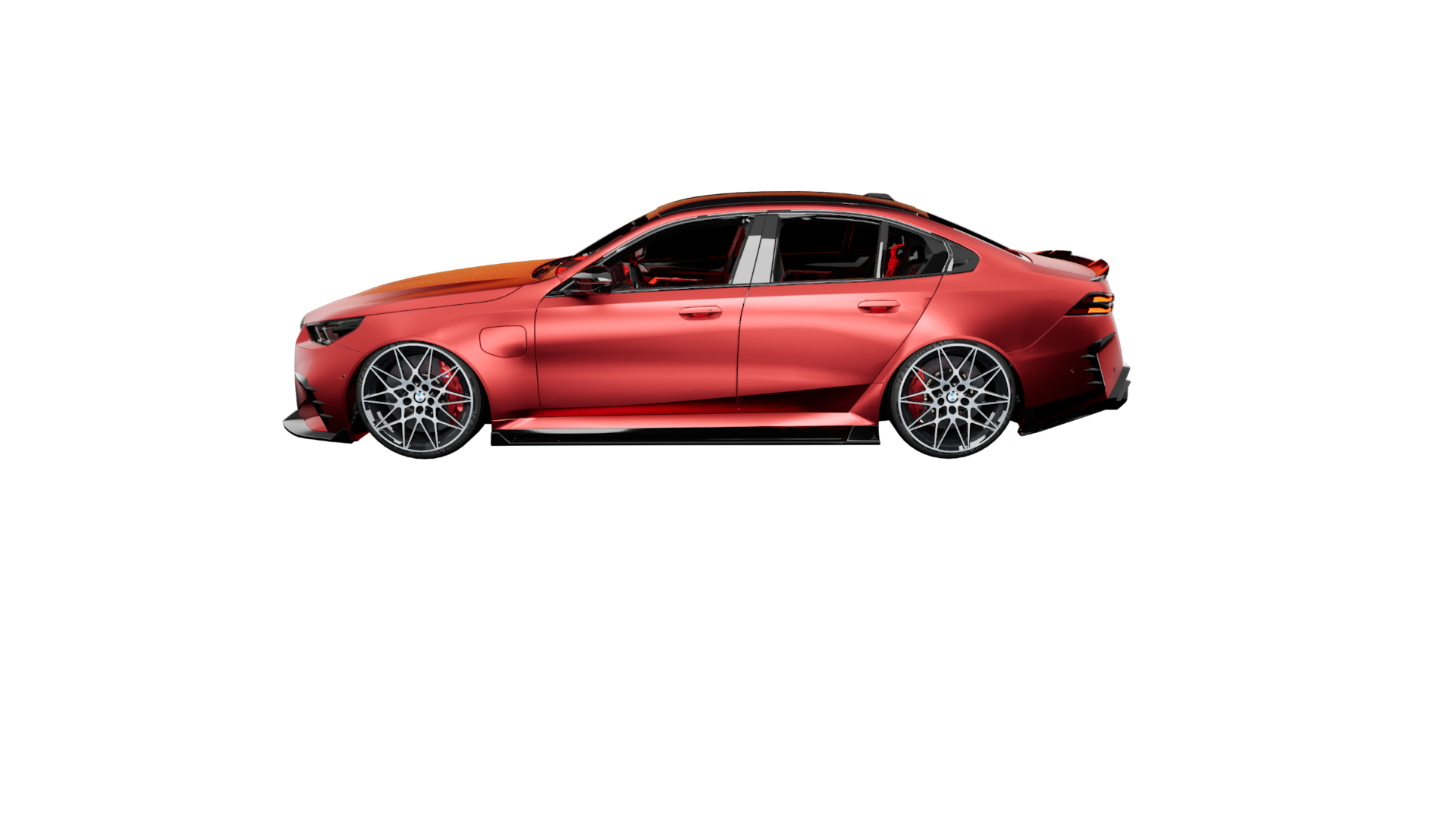 Aros Design carbon fiber aerodynamic program on the BMW G90 M5, side profile